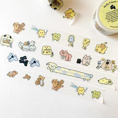 Kitten Bear Animal Cute Sticker Tape Gooka Handbook Decoration