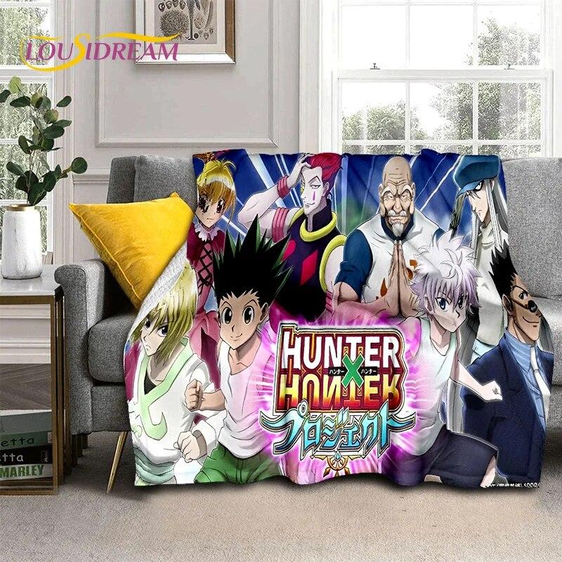 Cartoon HD HxH Anime Hunter×Hunter Blanket,Soft Throw Blanket for Home Bedroom Bed Sofa Picnic Travel Office Cover Blanket Kids