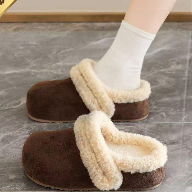 Mao Mao cotton slippers new autumn and winter wear Birkenstocks thick-soled heightening bag head half slippers 40 кофейный 3000₽
