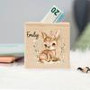 Personalised Piggy Bank Elephant Deer with Name Money Box Coin Collection Boxes Wooden Coin Bank Birthday Holiday Gift for Child