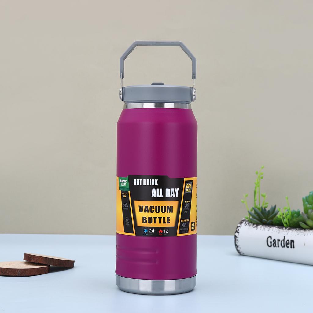 American 304 stainless steel large ice bucket outdoor mountain climbing and cycling sports water bottle straw cup