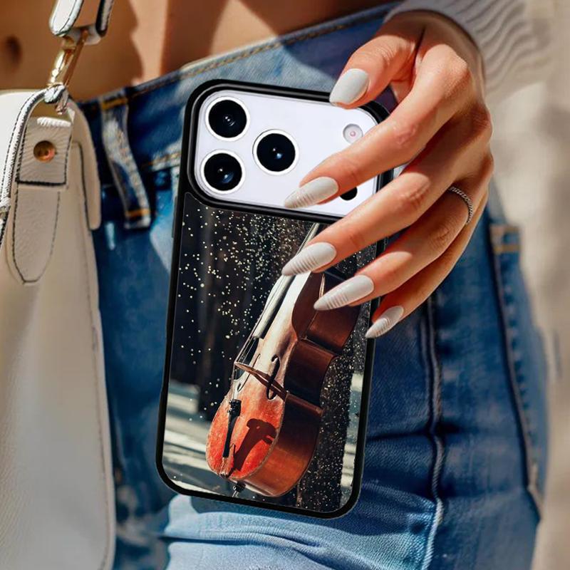 Musical Notes Violin Classical soft Phone Case For iPhone 17 Air 14 15 13 12 Max Cover For Apple 16e 11 Pro Max Plus Coque