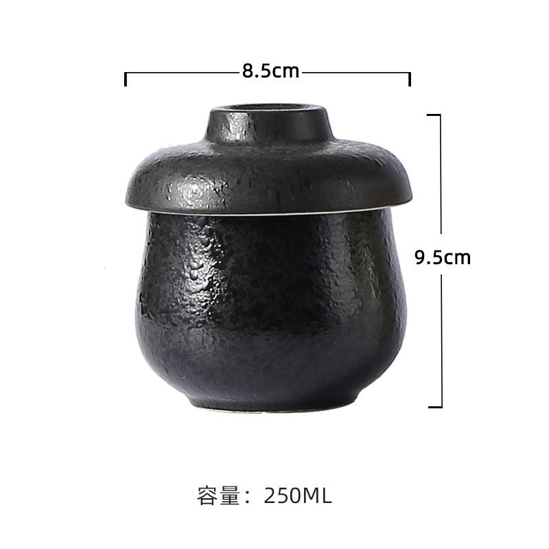 Retro Ceramic Bowl with Lid Restaurant Steamed Egg Bowl Dessert Bowl Soup Bowls Tea Bowls Molecular Food Specialty Tableware