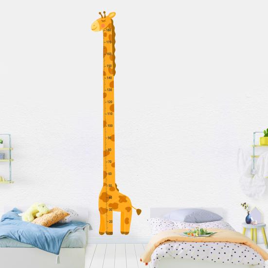 Kids Height Chart Children Height Ruler with Adhesive Animal Pattern Boys Girls Height Wall Chart Growth Measuring Ruler for Nursery Playroom Decor