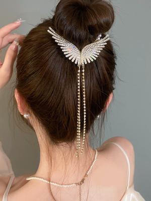 1 Pcs Fashion Exquisite Crystal Artrificial Pearls Wings Hair Claws For Women Girls Party Hair Accessories