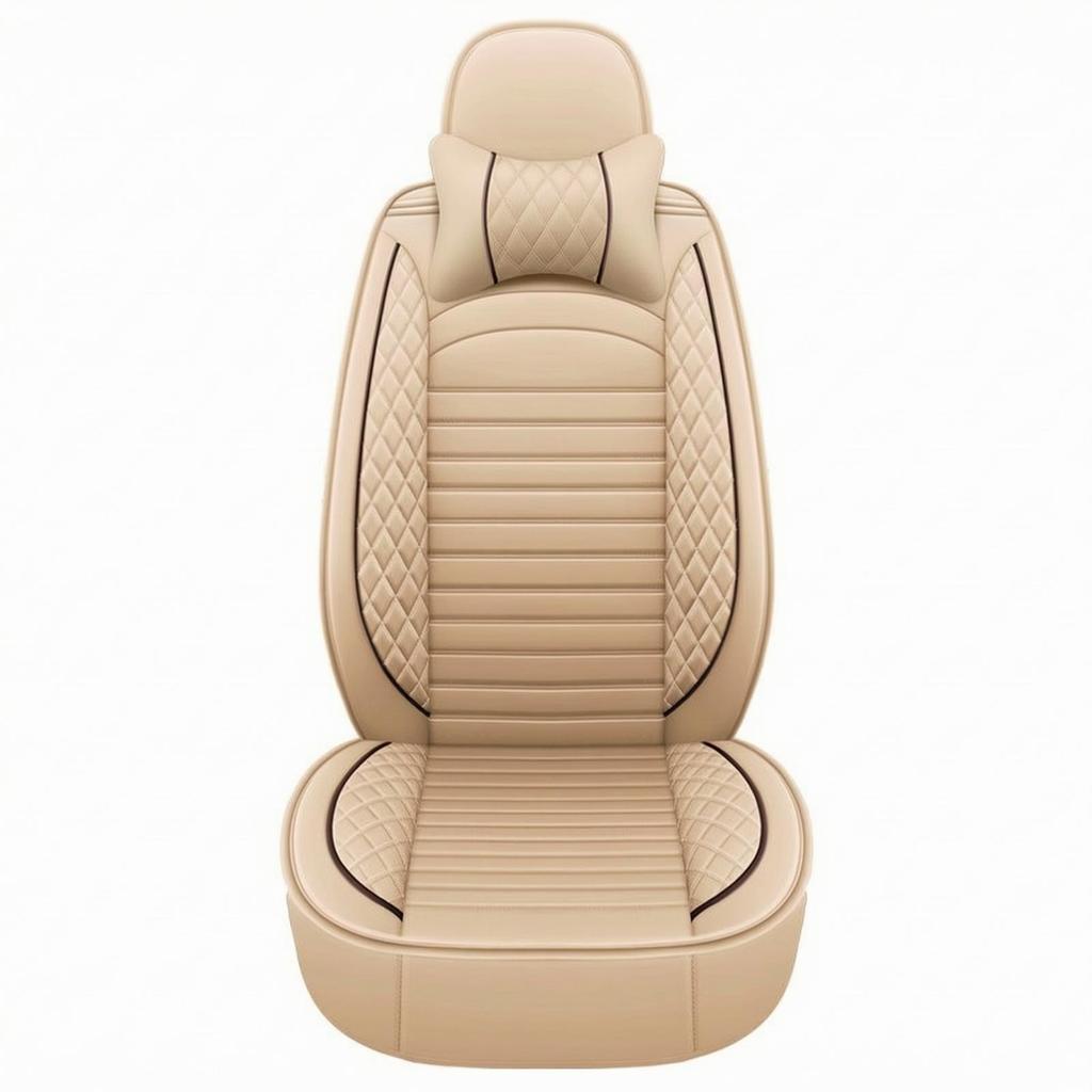 Seamless Fit Single Seat Cover Quilted Leather Easy To Clean Headrest