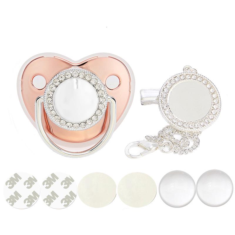 Silver Heat Transfer Rhinestone Baby Pacifier 2022