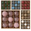 Handgeschilderde Kerstbal Set 8cm: 9 Kerstballen in Cadeaubox voor Boomdecoratie