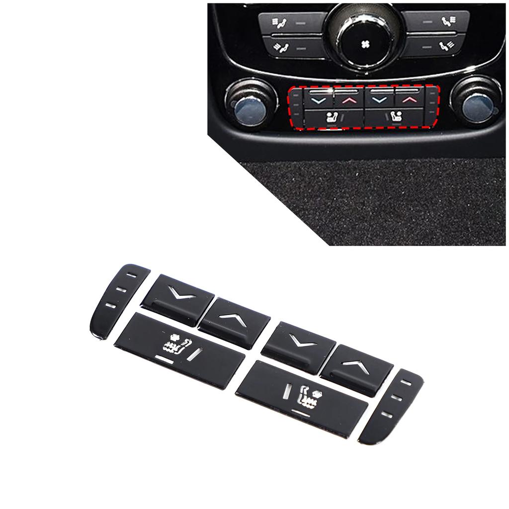 For Jaguar XF XJ 2010- aluminum alloy Black Button Stickers Car Accessories Interior AC Gear Switch Repair Decals