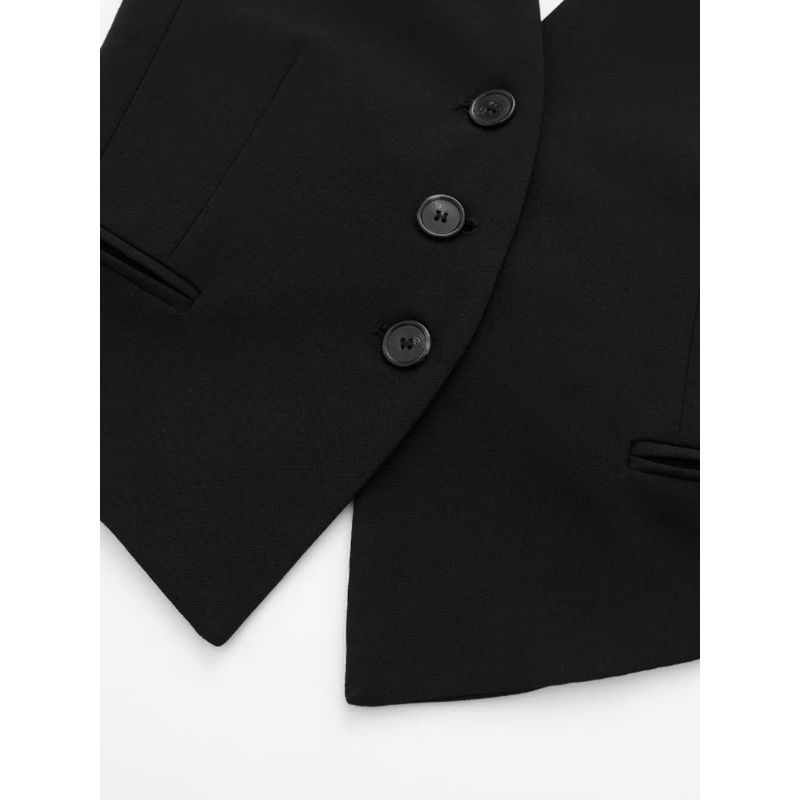 Kaslead Women's Fashion Style Hanging Collar Vest