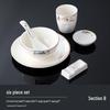 Hotel Restaurant Ceramic Tableware Set: Plates, Bowls, Cutlery, Chopsticks for Private Rooms - 7 or 8 Pieces