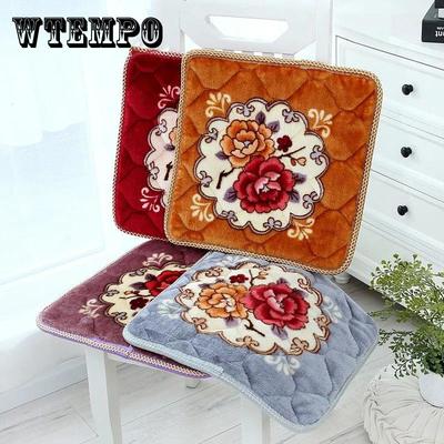 4 Packs Thick Non-slip Plush Cushion Vintage Floral Square Cushion Chair Office Restaurant Chair Cushion Student Classroom Stool Cushion Butt Cushion