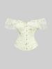 Rosegal Gothic Moon Star Gilding Embroidered Ruffles Lace Up Back Functional Corset