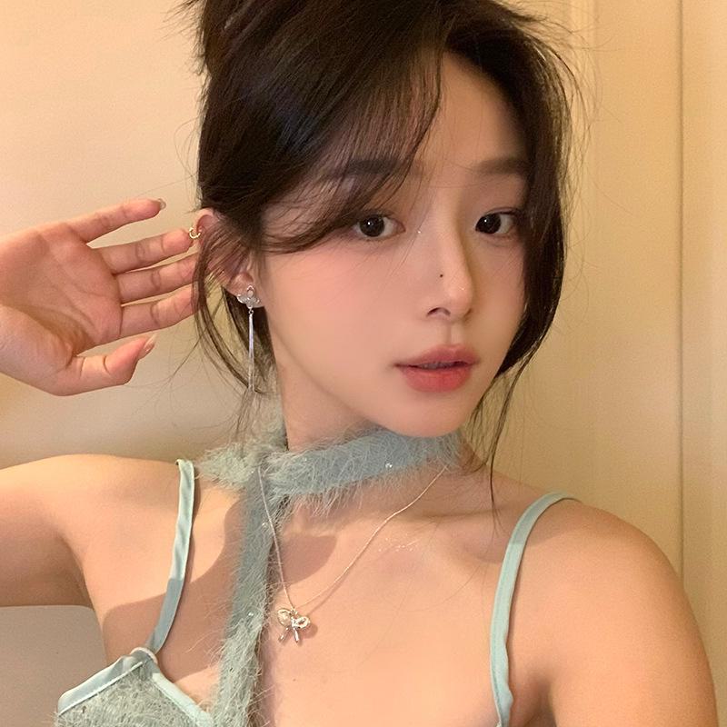 Elegant Asymmetrical Cat's Eye Butterfly Tassel Earrings for Women