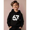 Sechs Sieben Print Hoodies Junge Mädchen Langarm Lässig Streetwear Stil Spaß 67 Trend Kinderkleidung