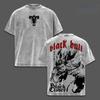 Black Clover Yami Sukehiro T-shirt For Men Clothing Summer Short Sleeve 100% Cotton Tees Tops Gothic Y2k Vintage Washed Tshirt