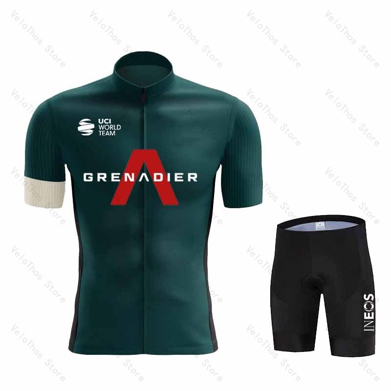 Ineos Grenadier Radsport Set Kurzarm Trikot und Trägerhose Pro Race Fahrradbekleidung Anzug Sommer MTB Kleidung Trikot Atmungsaktiv