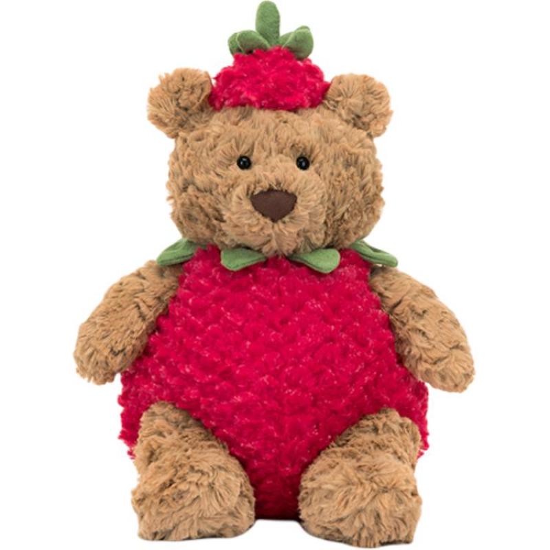 Jellycat Costume Series Barcelo Bear Strawberry Doll Plush Doll 26cm Height 36cm Length
