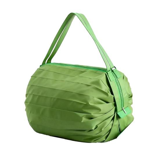 Handbag Foldable Reusable Shopping Bag with Strap Shoulder or Hand Carry Washable Nylon Tote Bag for Grocery Travel Outdoor Use