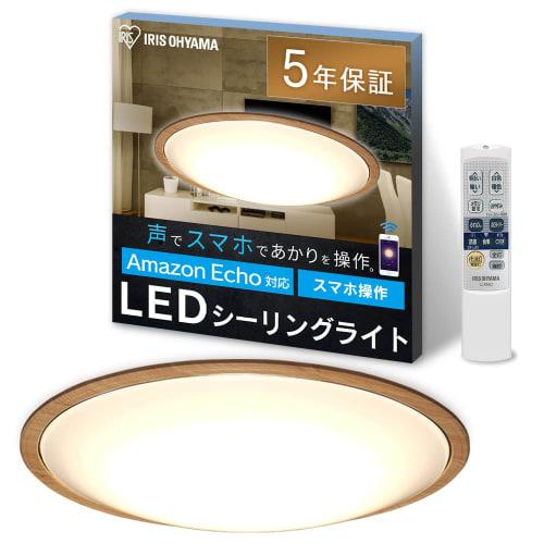 [Alexa Compatible/Easy Setup at Purchase] IRIS OHYAMA Ceiling Light 12 Tatami Dimmable Color Adjustable Wood Frame ACK Series Alexa Compatible CEA-221