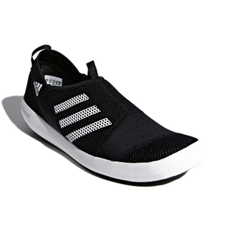 Adidas Fabric Casual Shock Absorbing Non-Slip Durable Low-Top Running Shoes Unisex Sneakers Black White B44290