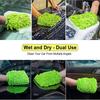 Car Wash Mitt 2 Pack - Large Size Microfiber Wash Mitt Car Cleaning Mitts Premium Chenille Car Washing Gloves Winter Waterproof Car Wash Rag Sponge Ki