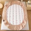 Thickened Oversized Soft Mattress Protector, Solid Color Fitted Sheet, Embroidered Mattress Cover