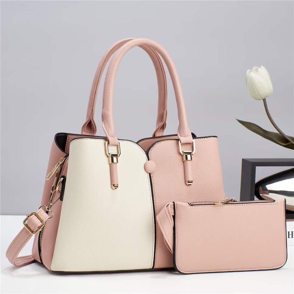 Pu Womens Pouch Set With Fashion Splicing Design For Casual Travel And Daily Use