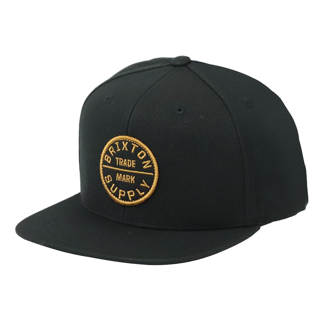 

Brixton Oath 3 Snapback Снэпбэк Скейтбордист Черный с Медным Логотипом Мужская Кепка, Шляпа, [Б/У]
