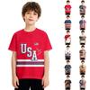 Kinderen Onafhankelijkheidsdag Print Ronde Hals Korte Mouw Casual T-shirt