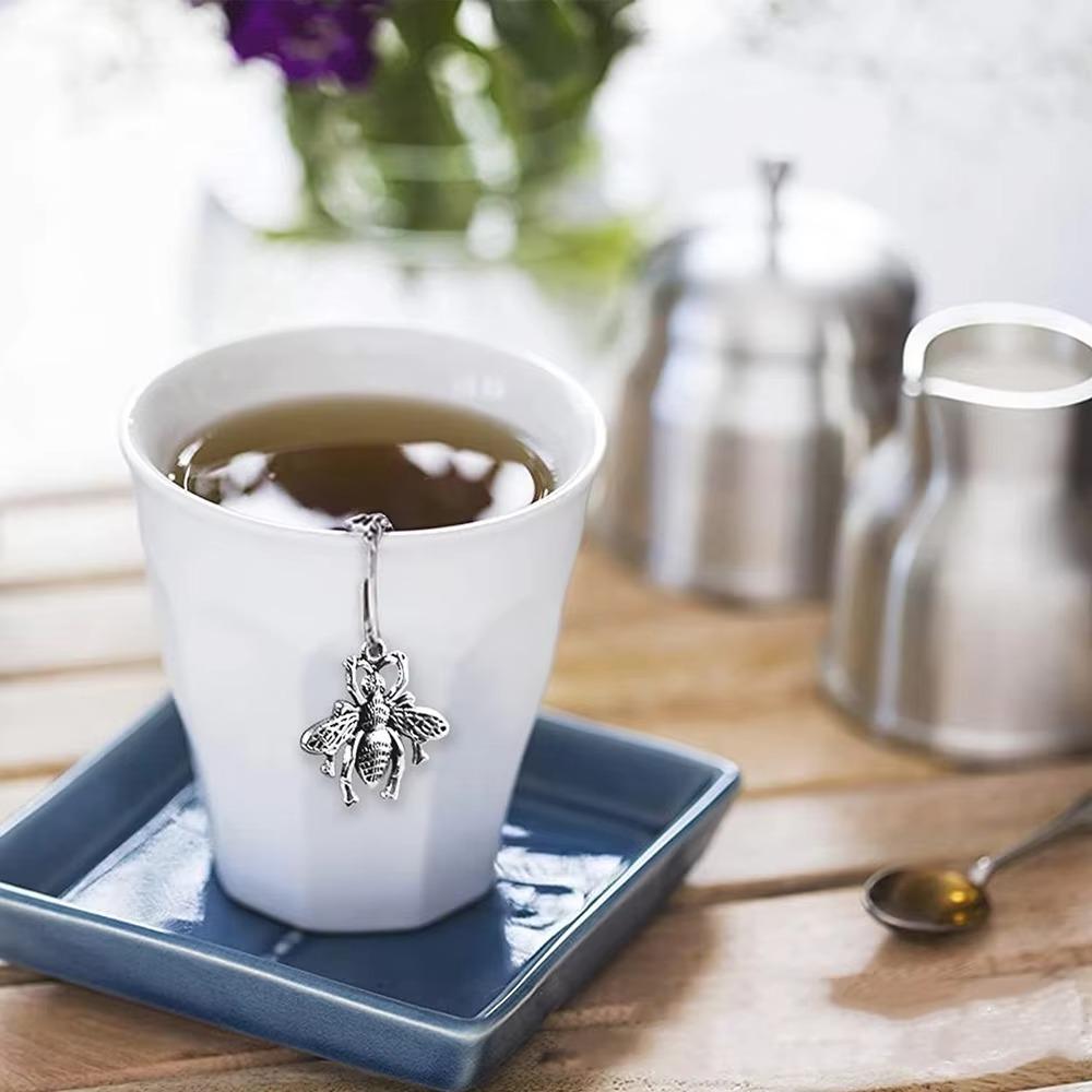 2PCS Stainless Steel Butterfly Bee Chain Tea Infuser Fine Mesh Spice Ball Tea Strainer  Soup