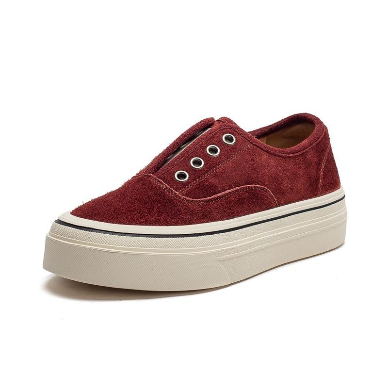 

Одинарные туфли на толстой подошве, увеличивающие рост, женские туфли-лентяйки на одну ногу 40 красный