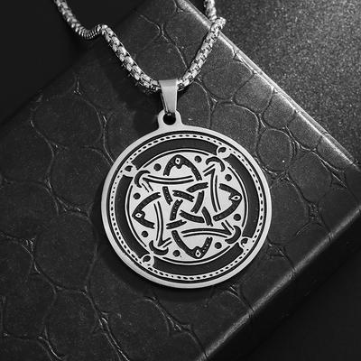 Nuovo Amuleto Vikingo Collana Nodo Irlandese da Strega Gioielli in Acciaio Inossidabile