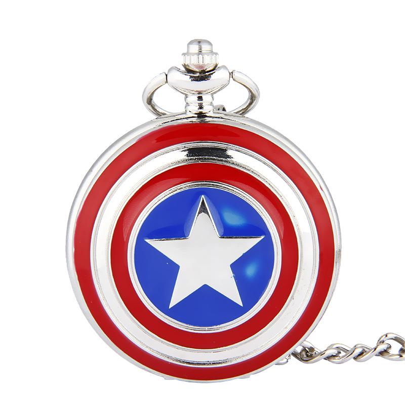 

Большие карманные часы-пентагон «Капитан Америка»: Ожерелье-флип-чехол в европейском и американском стиле с дизайном Тора - Идеальный аксессуар для пары (8017) Silver Thin Chain 8017
