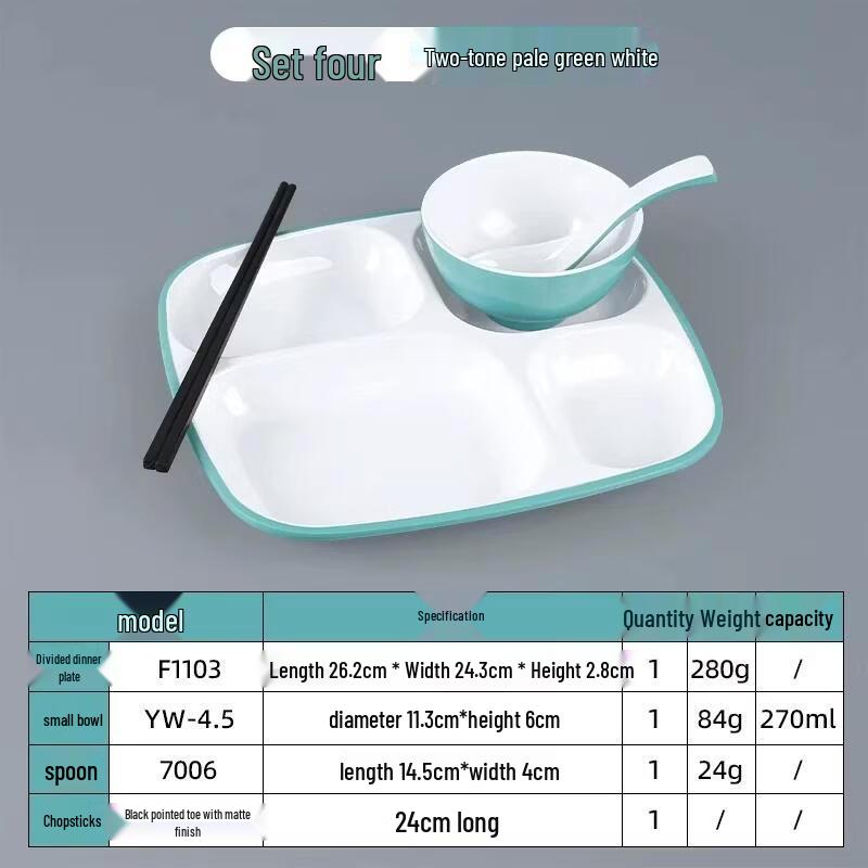 HANDUNYOU Commercial Melamine Divided Rectangular Tray