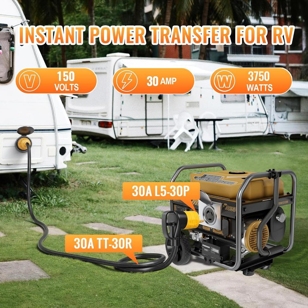 MECMO NEMA L5-30P To TT-30R 30 Amp RV Adapter UL Listed, Portable Compact Adaptor, 3 Prong 30A 125V Twist Locking Generator Plug L5-30 To TT-30 For