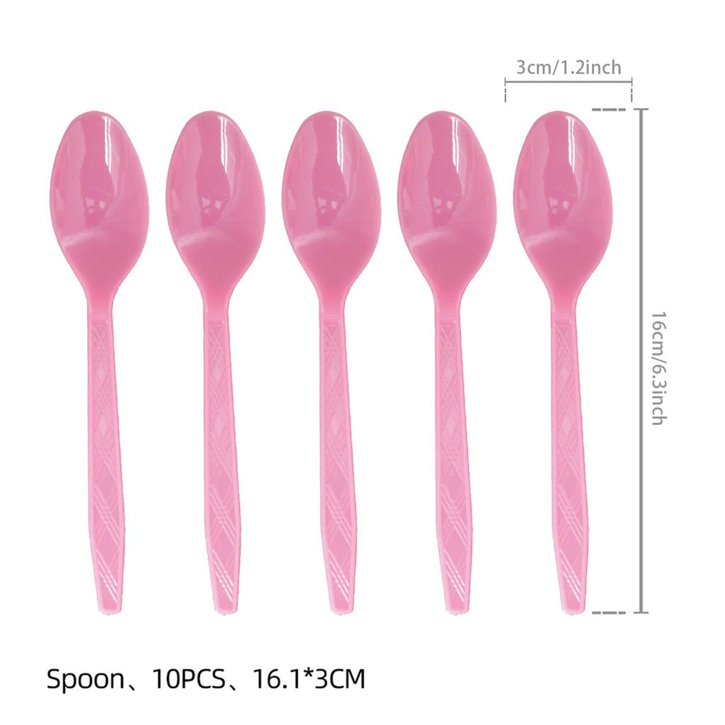 Pink Bow Tie Disposable Tableware Birthday Party Supplies Festival Tableware Pink Pattern Plate Mat Disposable Paper Cups Knive