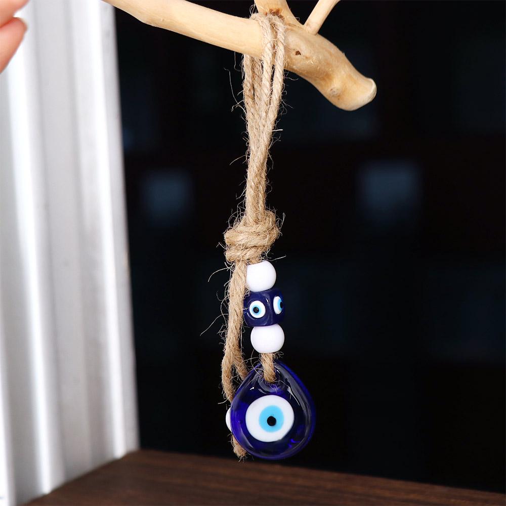 Eye Car Home Amulet Evil Blue Eye Pendant Car Key Pendants Twine Drop Pendant Interior Accessories