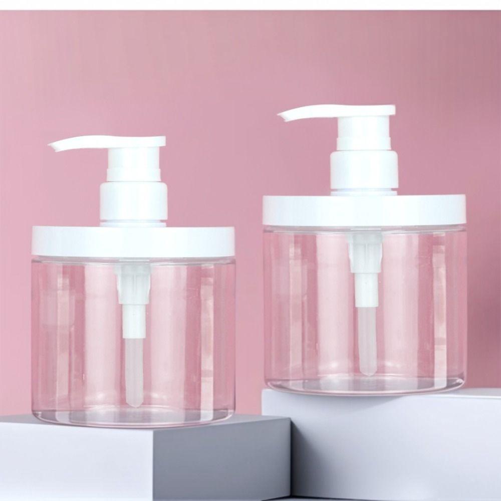 Clear Pump Bottle Dispenser Wide Mouth Shower Bottles  for Shampoo Conditioner Lotion