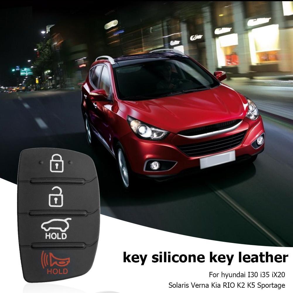 1-5 szt. Zamienna gumowa silikonowa podkładka z 4 przyciskami do samochodu Hyundai Tucson Santa fe / ix45 Sonata i40 Zdalny naprawa samochodu Obudowa kluczyka