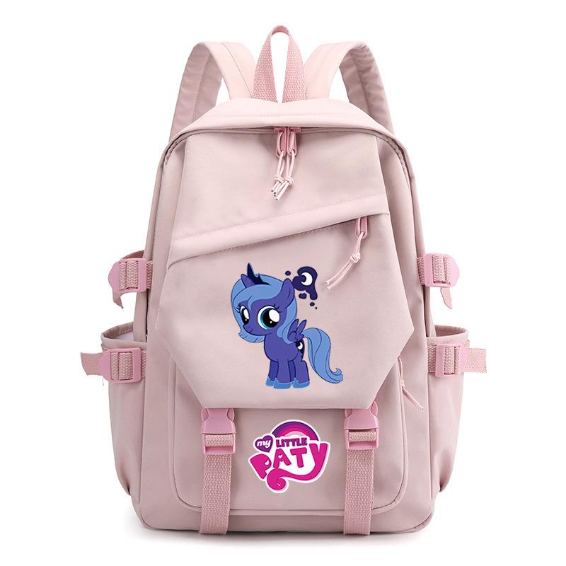 Pony Poly Rainbow Pony Printed Student School Bag Large Capacity Primary And Secondary School Student School Bag Children'S Backpack