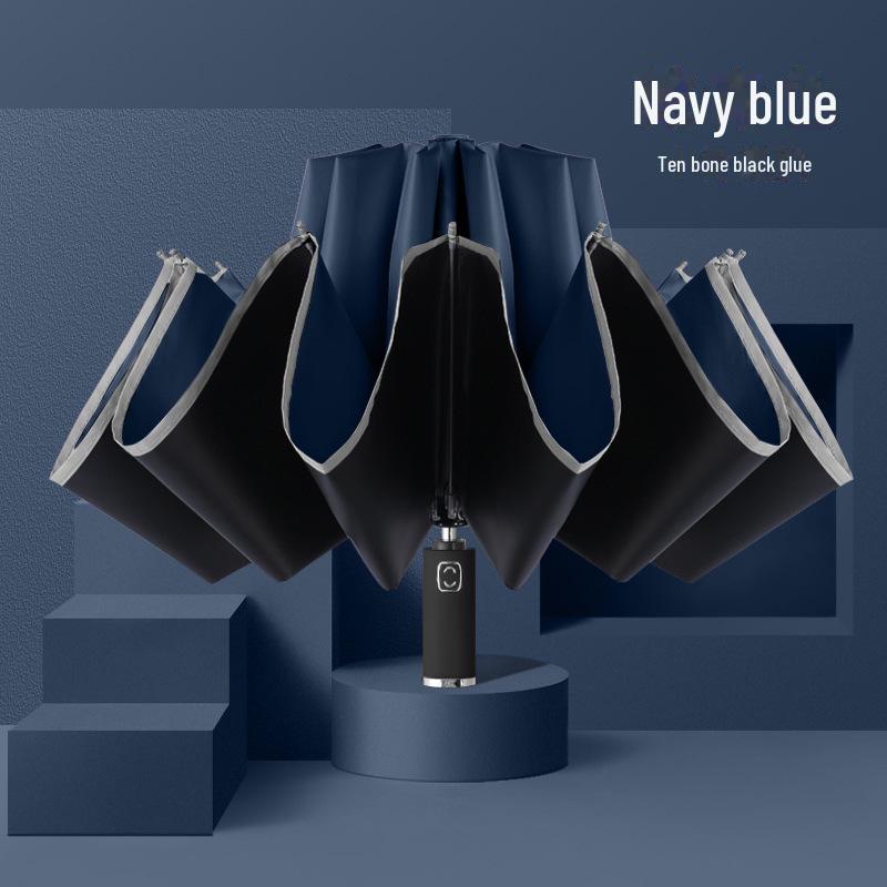 New Auto Folding Reflective Edged Reverse Umbrella with Logo Print