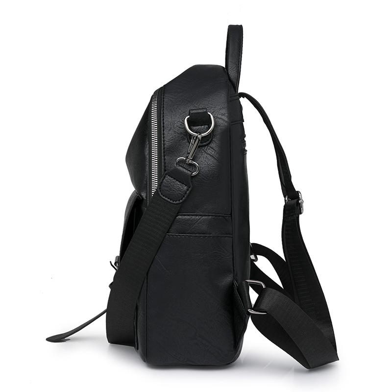 Contrast Color Stitching Women's Bow Backpack Vintage Commuter PU Backpack