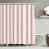 Pink Checkered Shower Curtain Waterproof Bath Rug Decorative Liner For Bathtub Home Bathroom Decoration Pink White 180 X 245Cm (