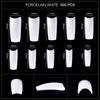 kads 500pcs 10 Sizes Long Square Half Cover False Nail Tips No-Crease Clear Nature White Nail Art Tools Fake Nails Manicure