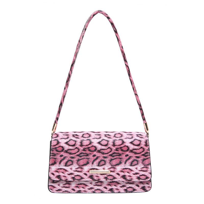 Chic Stylish Leopard Print Small Square Shoulder Bag For Women In Black Yellow And Pink Colors
