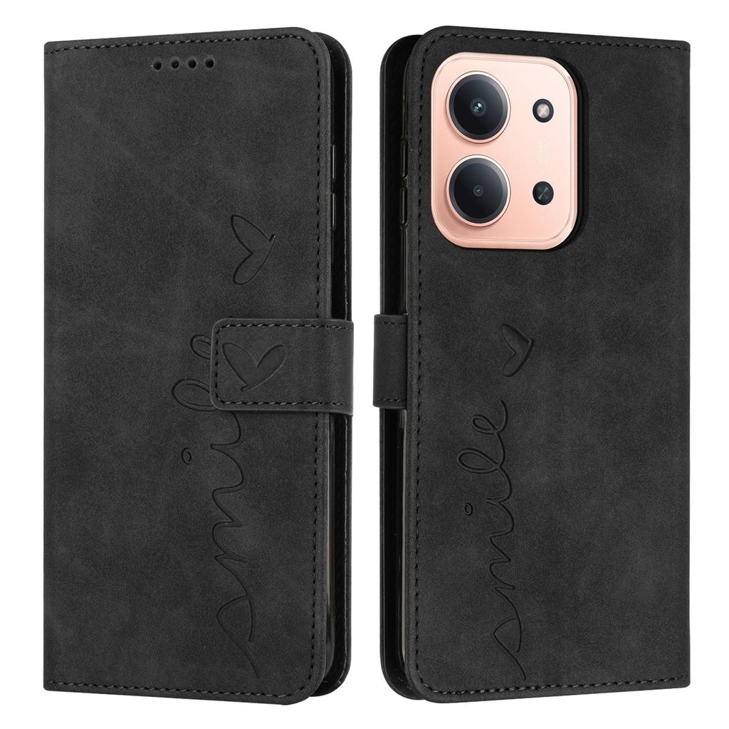 For Xiaomi Redmi 15C 5G (EU) (173mm)/Xiaomi Redmi 15C 4G (EU) (173mm) Stand Case PU Leather Phone Cover Imprinted Heart Pattern