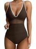 European & American High-Waist One-Piece Swimsuit - Sexy, Hollow Design