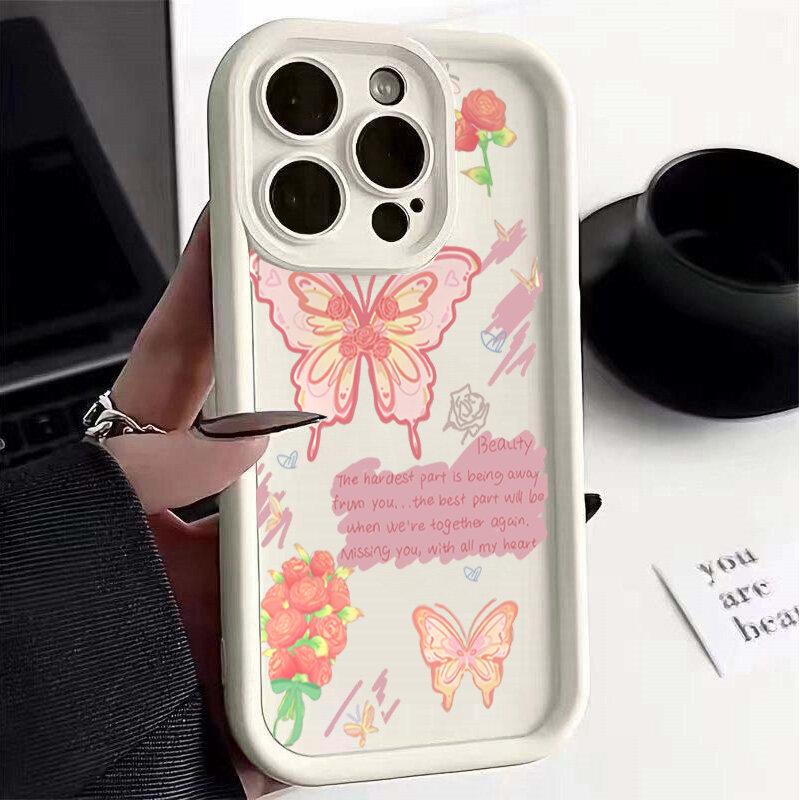Retro Trendy Butterfly Case For Realem C67 C63 C65 C55 C53 C51 C21Y C25Y C35 C30 C33 8i 11 8 12 Pro Plus 5G GT Master Cover