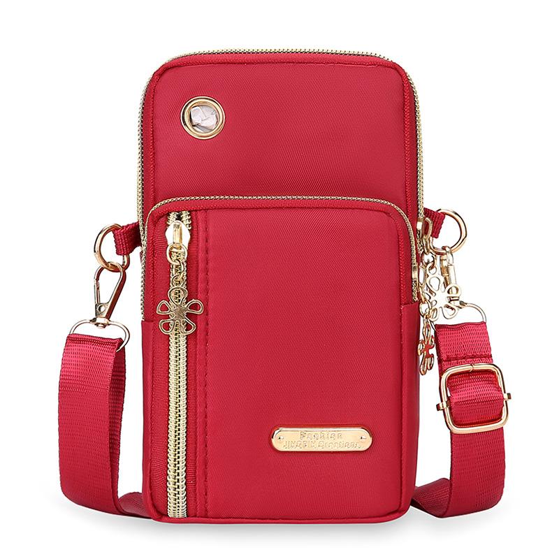 Minimalist Women's Phone Sling Bag – Lightweight Nylon Crossbody with ID Pocket, Ideal for Travel & Shopping